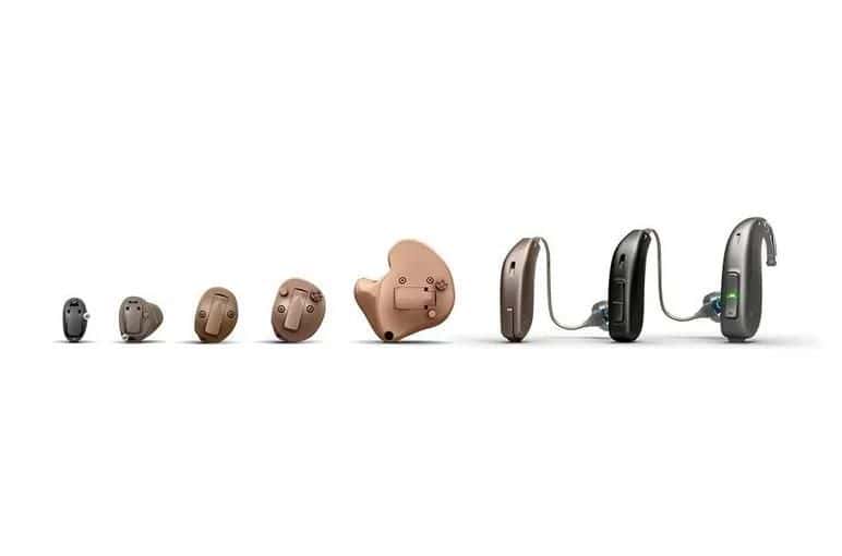 Assortment of various hearing aid styles